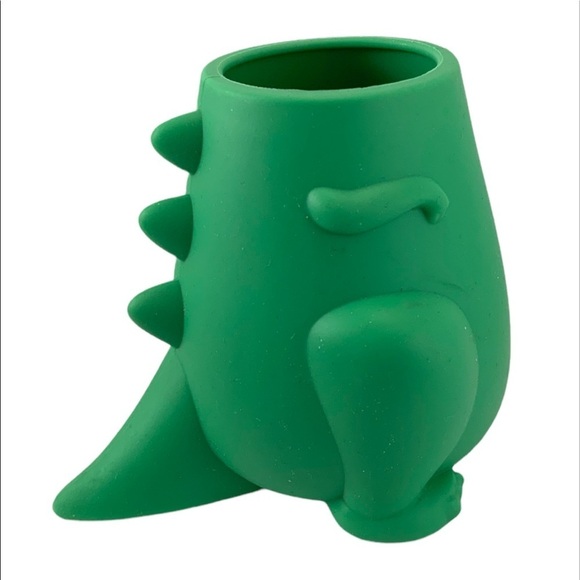 Dino Dinosaur Kids Toothbrush Holder Multi Purpose Non Breakable Storage Green - Picture 1 of 13
